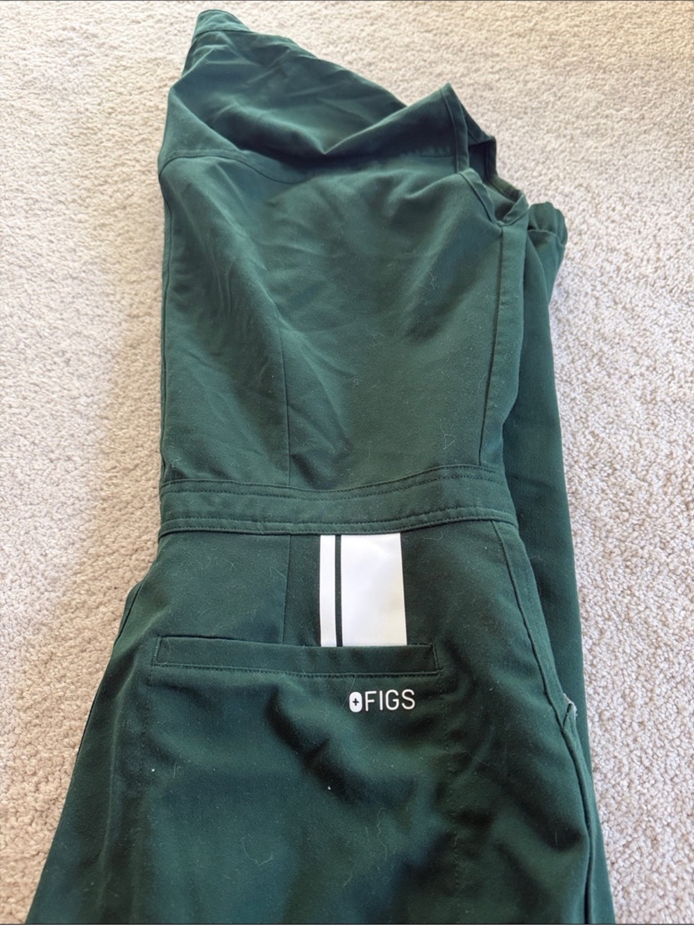 Figs Women's Dark Green Zip-Front Utility Jumpsuit - Picture 3 of 3